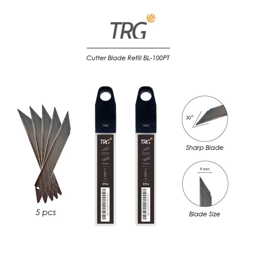 

TRG Cutter Blade 30 Derajat BL-100PT - Refill Pisau Cuter Kecil Tajam Isi 5 Buah TRG