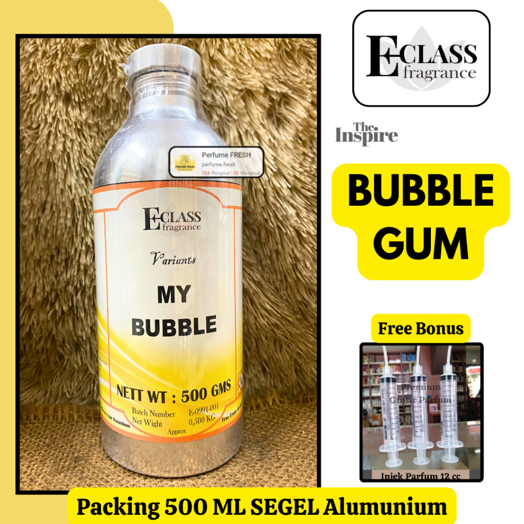 Bibit Parfum BUBBLE GUM Murni 500 ML SEGEL Alumunium ECLASS Fragrance - Parfum Mom Alkohol - Bibit P