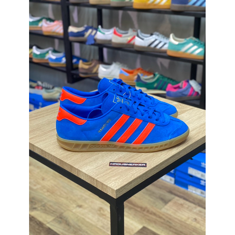 ADIDAS HAMBURG [BLUE BIRD / ORANGE] #IH5471 HAGUSNEAKER GARANSI 100% ORIGINAL
