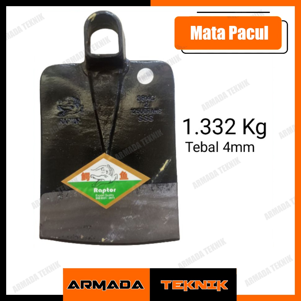 Mata Cangkul Pacul Cap Buaya Raptor Full Baja Cangkul Anti Lengket