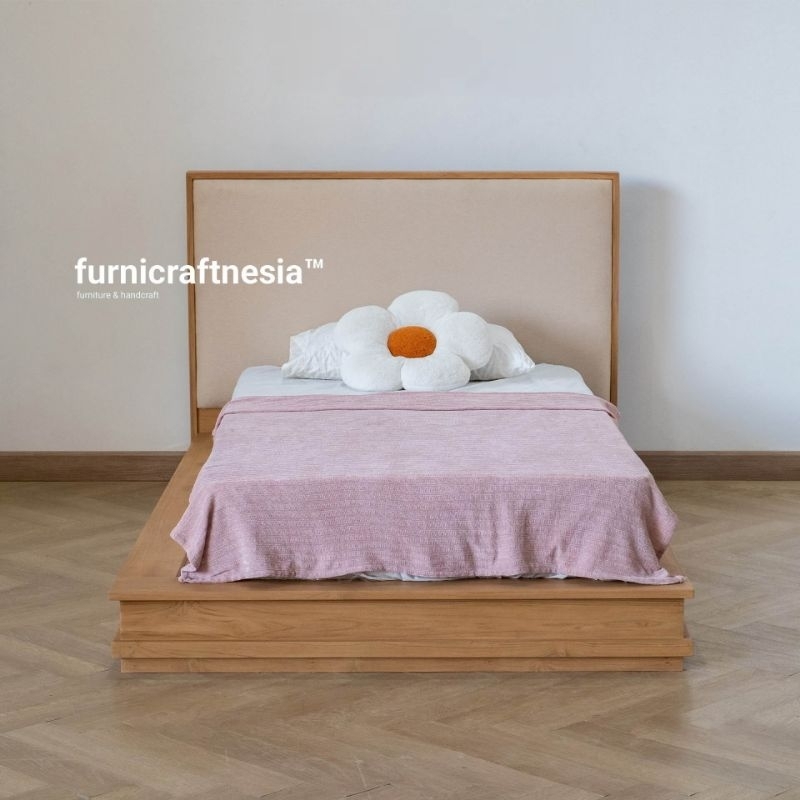 Dipan Minimalis Kayu Jati Sandaran Busa