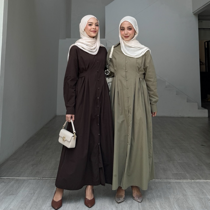 DRESS (VIOR) by Leody || (Kode 1811) Gamis Panjang Poplin Wanita Muslim