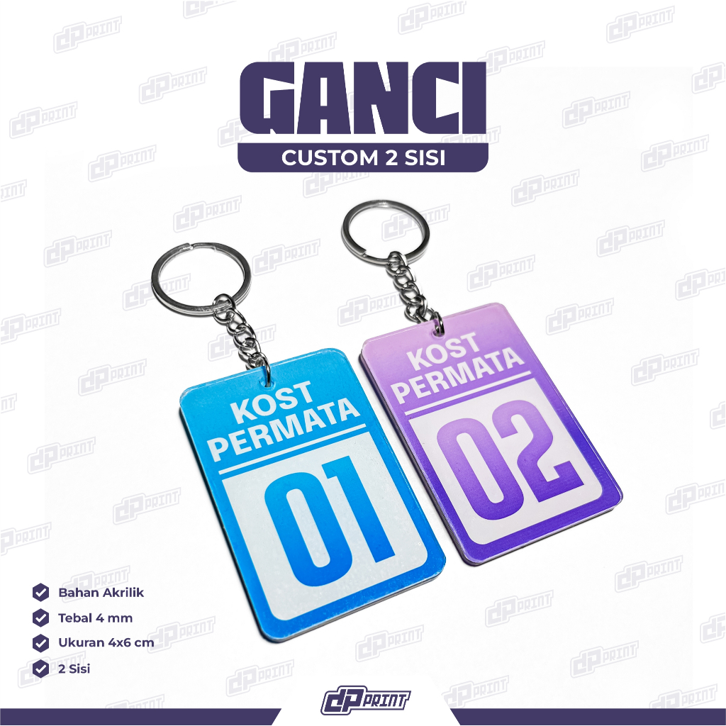 [NEW] Gantungan Kunci Custom Nomor Kamar Nomor Rumah Akrilik