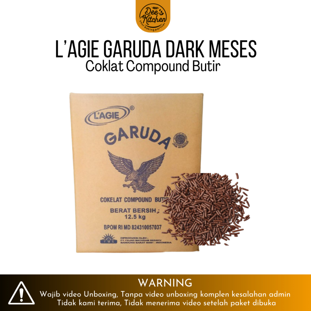 

[Repack 250gr] L'agie Meses Coklat GARUDA Dark Meises coklat compund butir