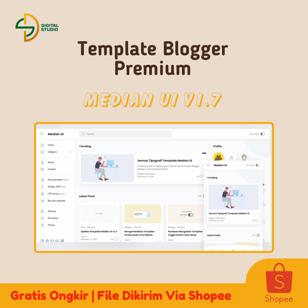 Template Premium Median UI v1.7 Blogger
