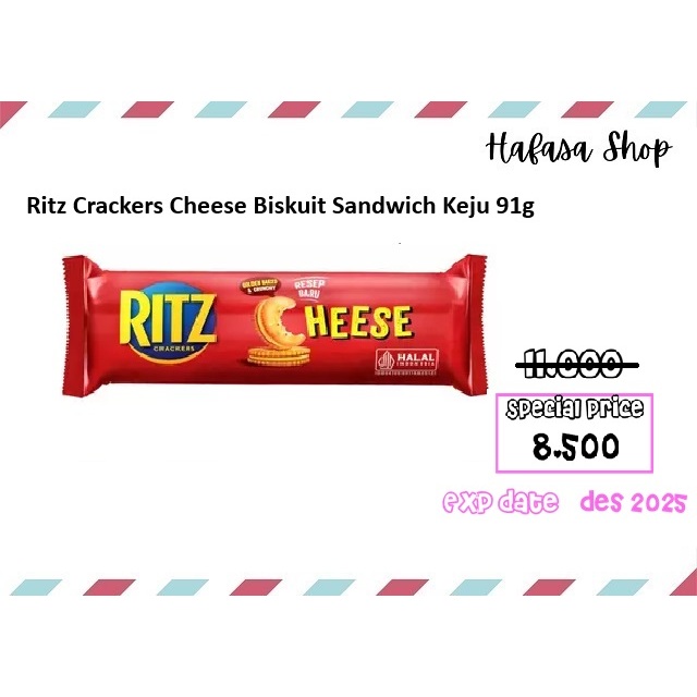 

Ritz Crackers Cheese Biskuit Sandwich Keju 91g