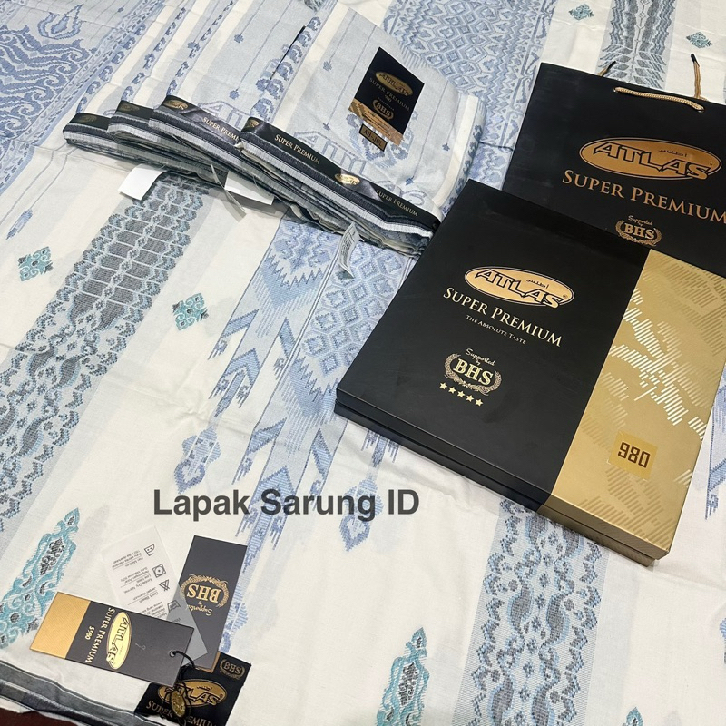 Sarung ATLAS Super Premium 980 Gold Hitam Putih Original | Sarung ATLAS Super Premium 920 Silver