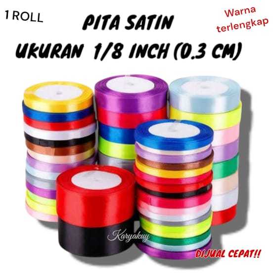 

PITA SATIN 1/8 INCH (0,3 CM) 1 ROLL PANJANG 18 METER