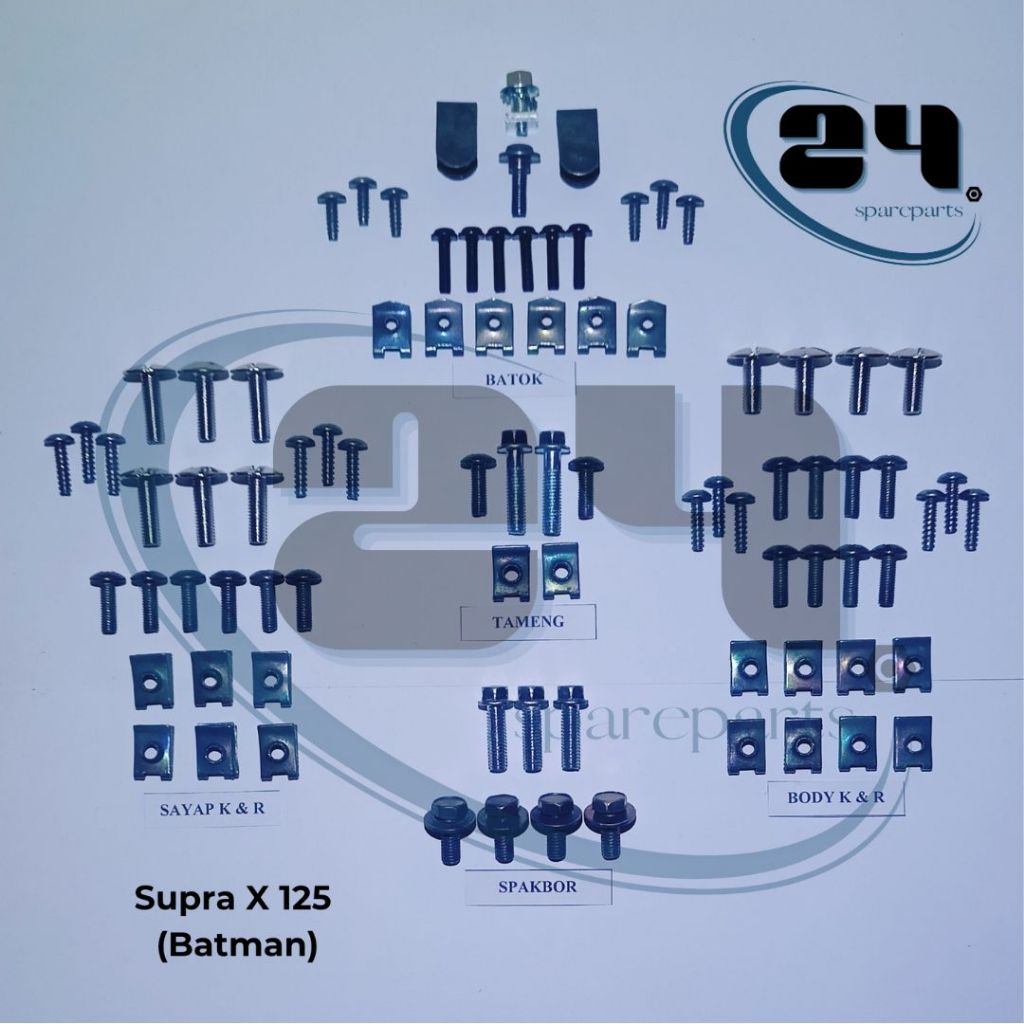 Satu Set Baut/Baud Body Motor Supra X 125 (Batman)