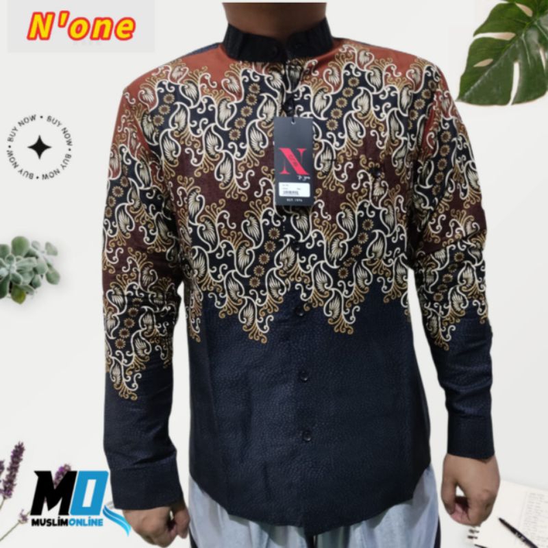 kemko kh n'one kemeja koko pria dewasa tangan panjang premium original