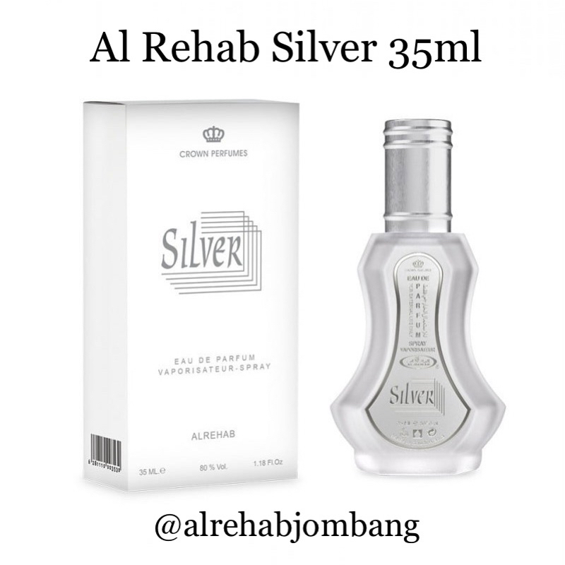 Parfum Al Rehab Silver 35ml Spray Original Arab Saudi