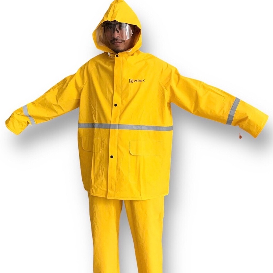 Jas Hujan Berkualitas MIWA warna kuning Bahan Tebal