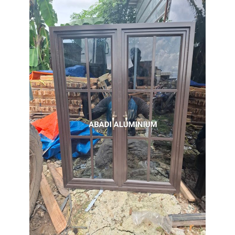 Jendela Casmen 2Daun Aluminium 3'inch L100 x T150 Ornamen
