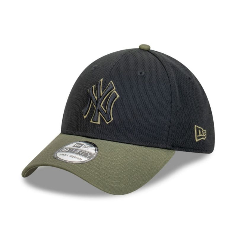 Topi New Era Cap New York Yankees Dashmark Black Olive 39Thirty Stretch-Fit Cap Original