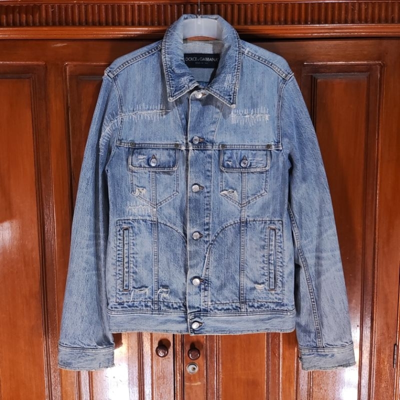 Dolce & Gabbana Distress Repaired Denim Jacket