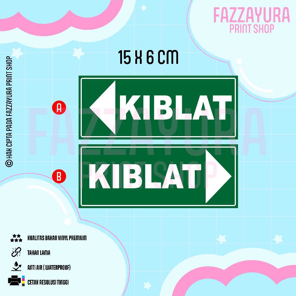 

STICKER ARAH KIBLAT 15 X 6 CM