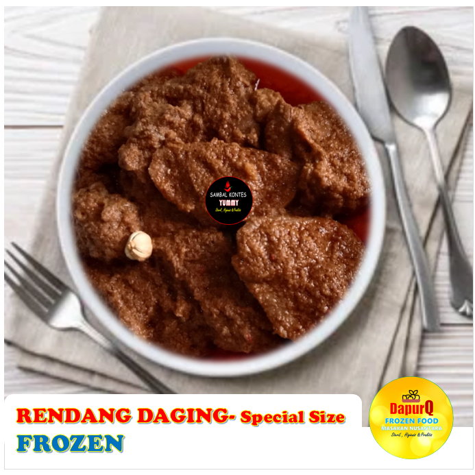 

Rendang Daging Special Size 200 Gr kemasan Frozen Enak dan Murah