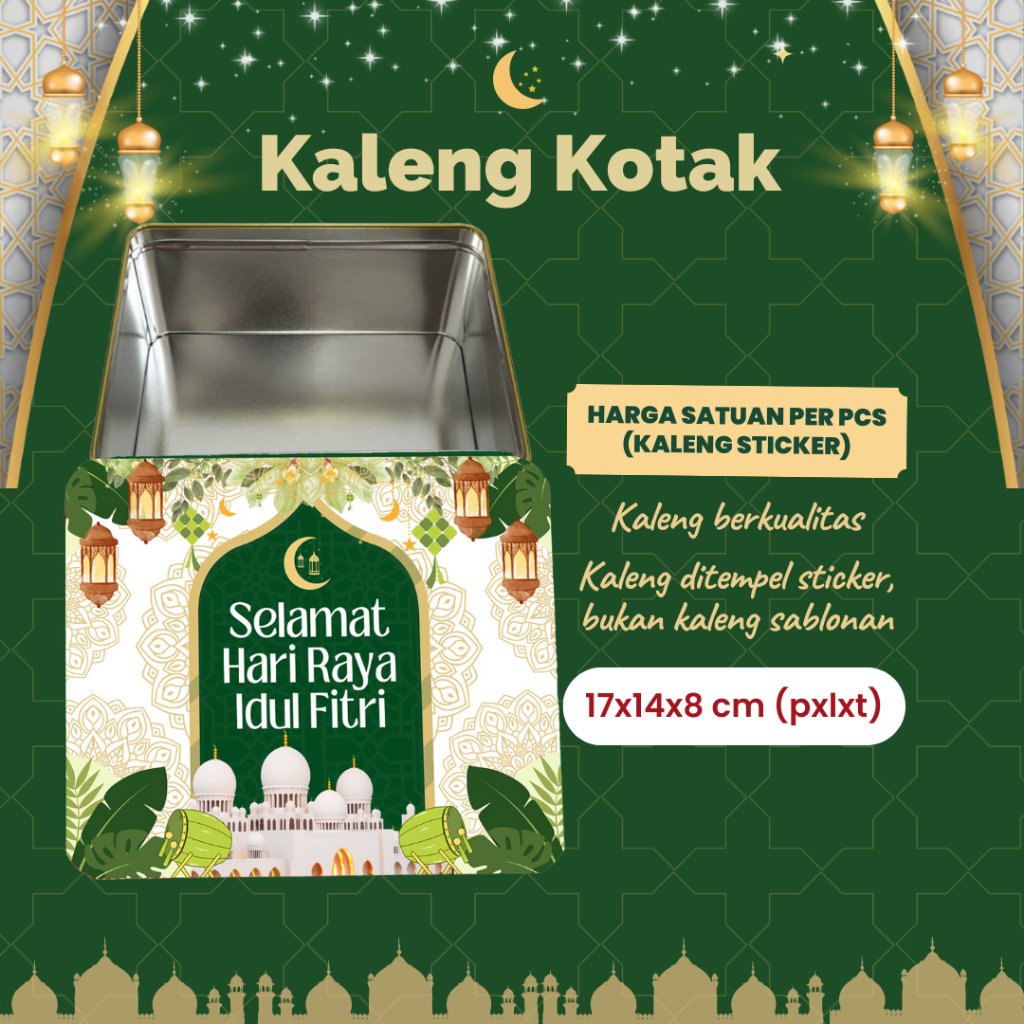 

KALENG KOTAK LEBARAN / IDUL FITRI SOUVENIR HAMPERS - WHITE MANDALA GREEN