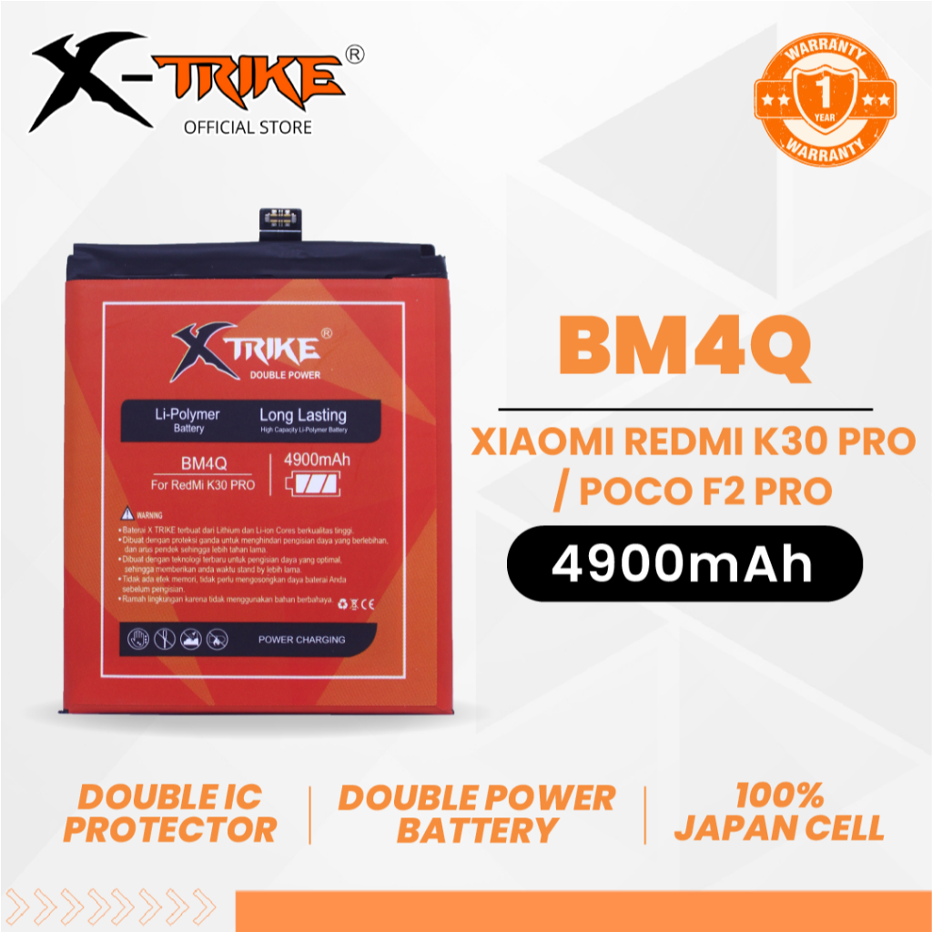 XTRIKE Baterai Xiaomi Redmi K30 Pro - Poco F2 Pro BM4Q Double Power