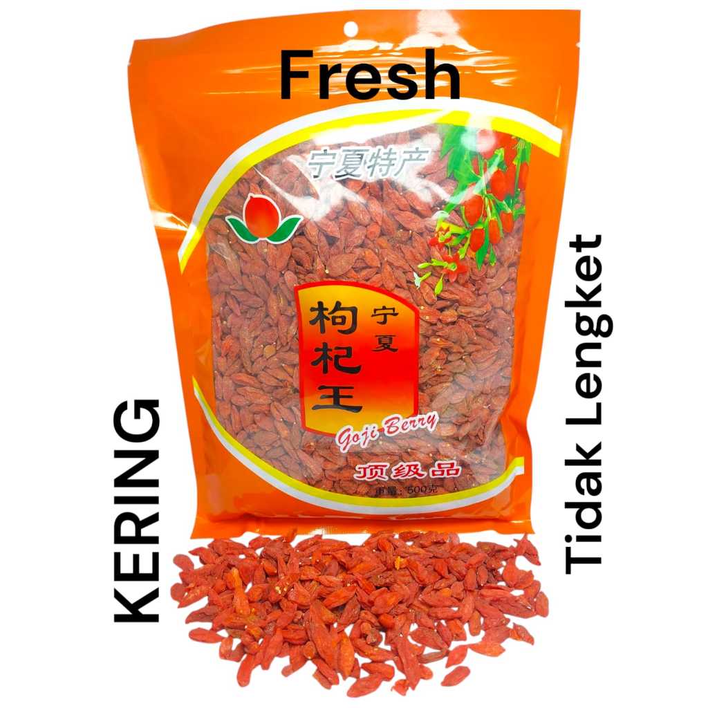 

Goji Berry 500 Gram - Gojiberry Manis Besar tidak Lengket - Premium Quality - Keichi Kichi Keici