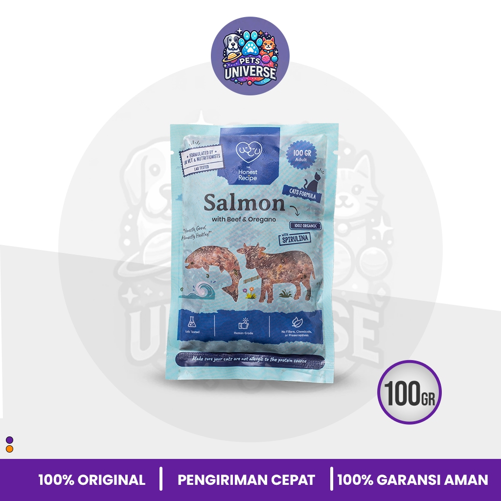 Honest Recipe - Makanan Kucing Raw Dewasa - Salmon with Beef & Oregano Raw Food Kucing Dewasa - Terb