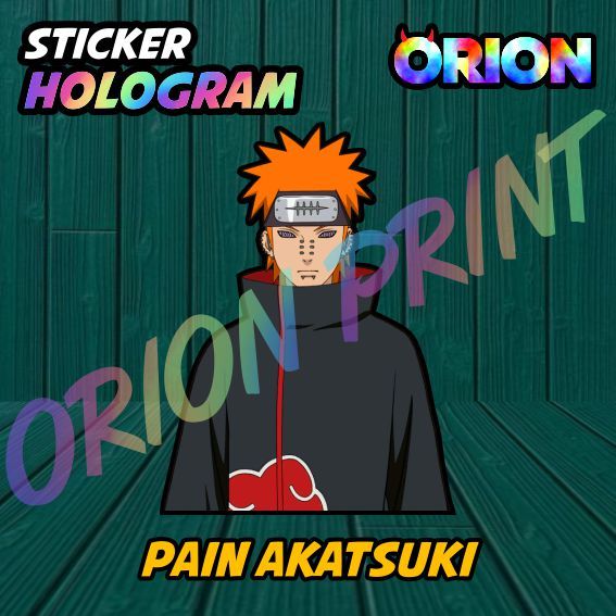 Stiker Pain Akatsuki Rinnegan Nagato Waterproof Anti Air Shinra Tensei Hologram Untuk Hp Helm Motor