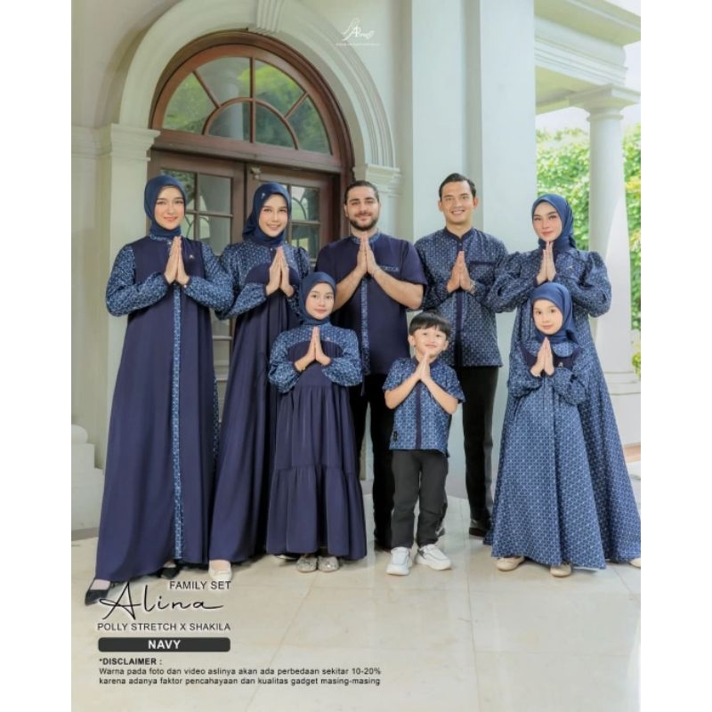 Paket couple baju lebaran arrafi 1 Pakets Isi 3 (Koko,dress dan dress anak)