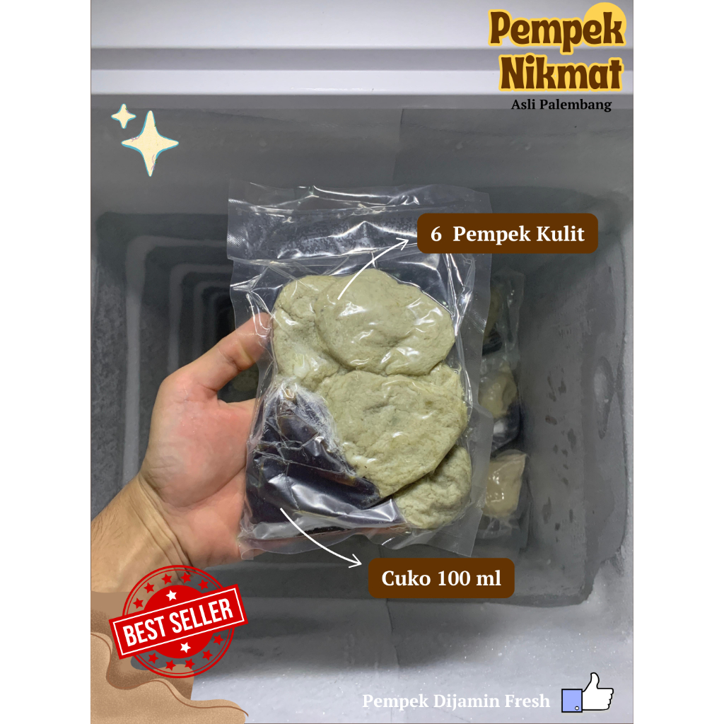 

6 Pempek Kulit + cuko 100 ml - Asli Palembang [Pempek NikMat]