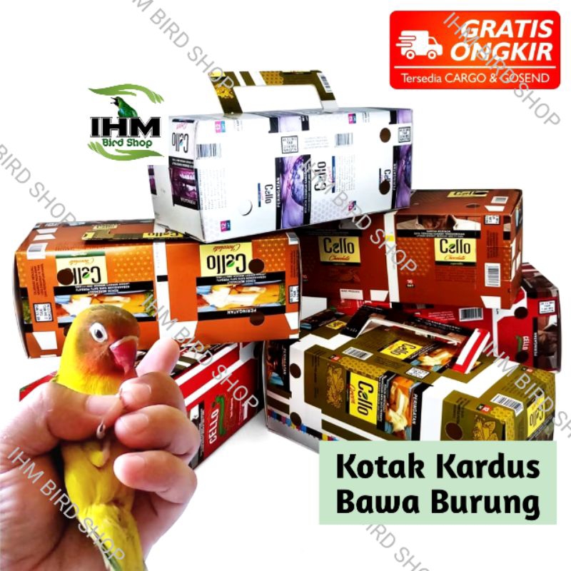 IHM - Kotak Kardus Bawa Burung Ekonomis Polos Kotak Box Traveling Kandang Darurat Bawa Burung Box Bu