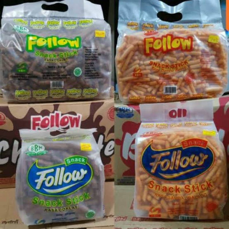 

Snack Lebaran Stick Follow Rasa Balado, Jagung Bakar, Coklat, Pandan