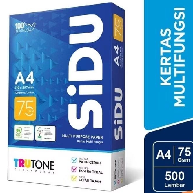 

SIDU A4 75 gr Sinar Dunia Kertas Print/Fotocopy Murah Berkualitas