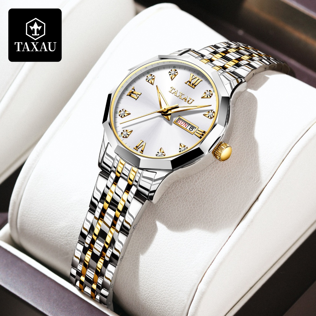 TAXAU Jam Tangan Wanita Kecil Analog Anti Air Elegan Fashion Mewah Original Jam Tangan Cewek Elegan