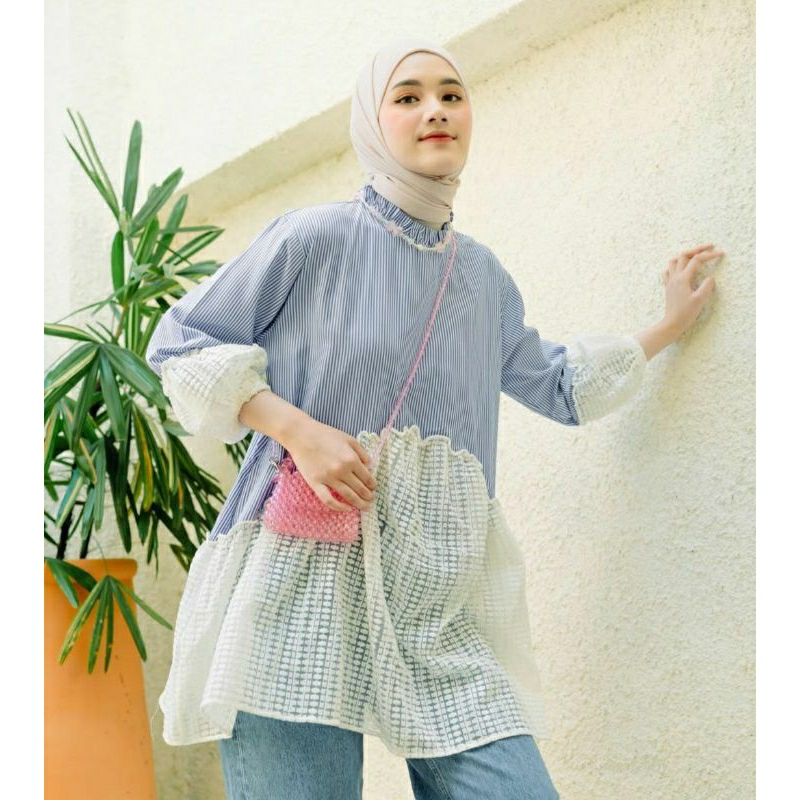 preloved melody stripe navy/Preloved Haidee Orlin/Preloved Tunik/Haidee&Orlin/HaideeOrlin/Preloved M