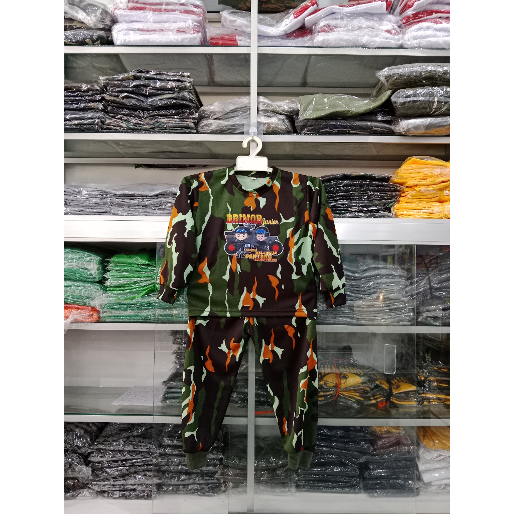 KAOS SETELAN LORENG BRIMOB ANAK DRYFIT