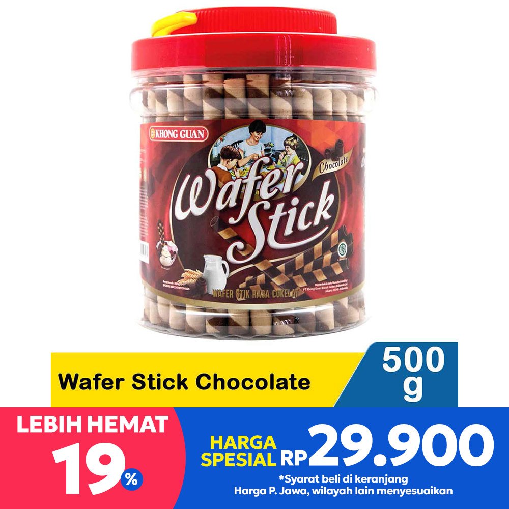 

Khong Guan Wafer Stick Chocolate 500g – Renyah, Manis, & Lezat!