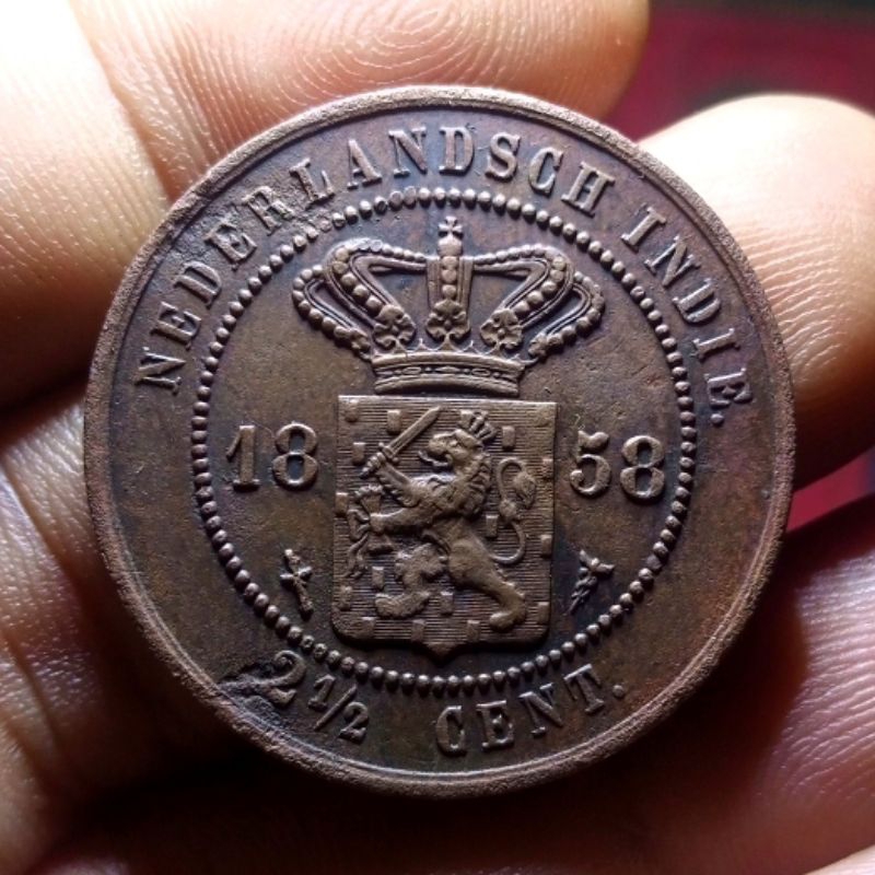 Koin Nederland Indie 21/2 Cent 1858