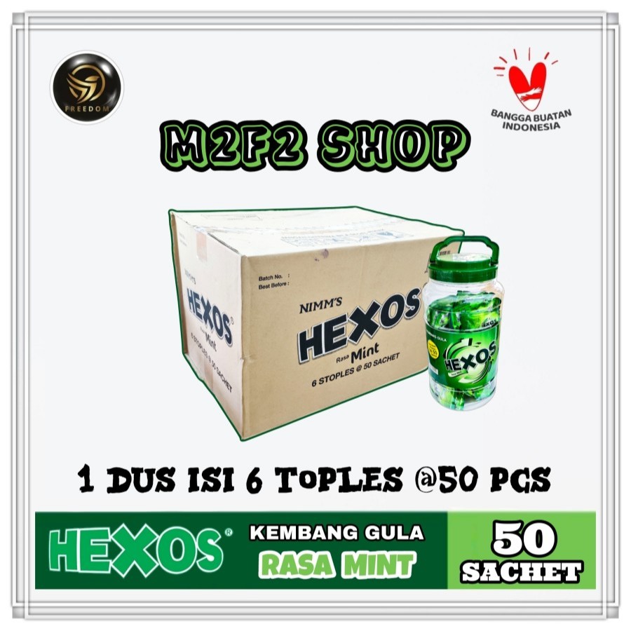 

Permen Hexos Mint Jar | Toples isi 50 Sachet - 625 gr (Kemasan Karton)
