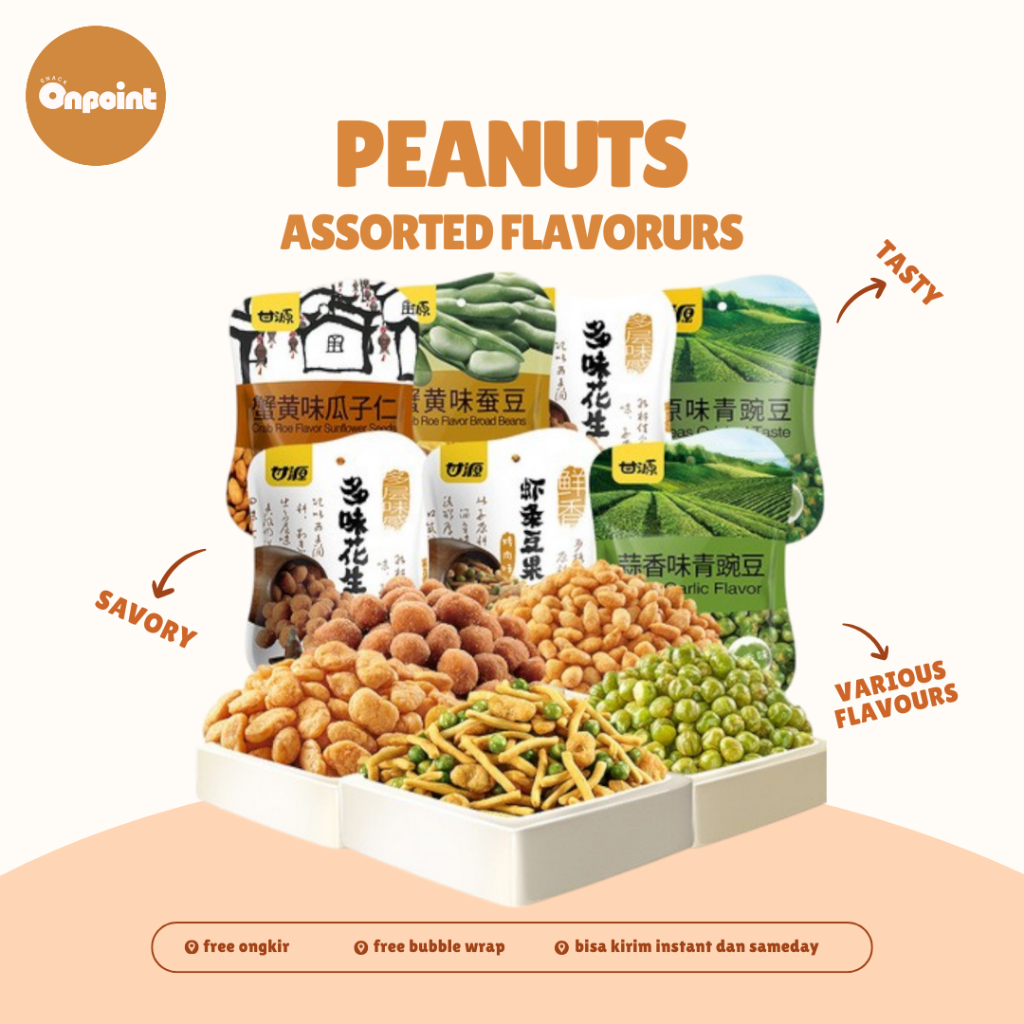 

Gan Yuan Nuts Assorted Flavors | Cemilan Kacang-kacangan Aneka Rasa Kacang Polong Kacang Koro Aneka Rasa