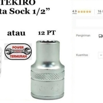 

Mata Kunci Sock TEKIRO 1/2" 32mm 6PT 12PT Hand Socket Shock Sok 32 mm
