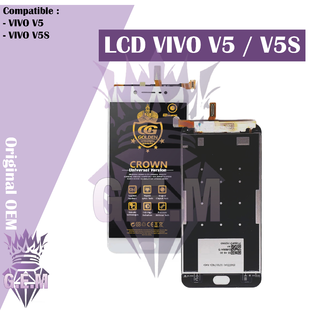 LCD FULLSET VIVO V5 / V5S / Y67 /1612 TOUCHSCREEN COMPLETE ORIGINAL