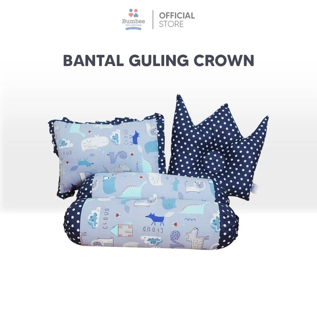Bumbee Collection - Bantal Guling Bayi + Crown Katun Catra Jepang Kingkoil Sutra Printing Bumbee Cus