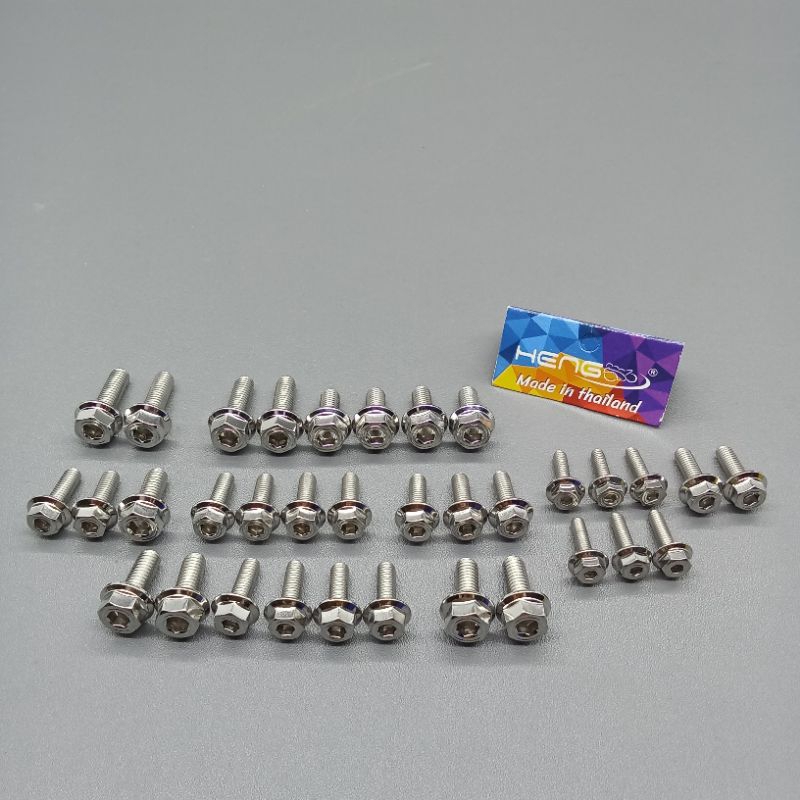 BAUT FULL SET BODY HEXAGON STAINLESS WAVE 125 SUPRA 125 STAINLESS ORIGINAL HENG THAILAND