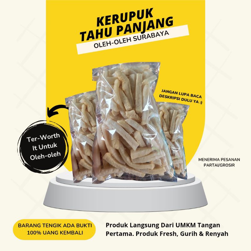

Kerupuk Tahu Panjang Gurih Khas Kenjeran Surabaya