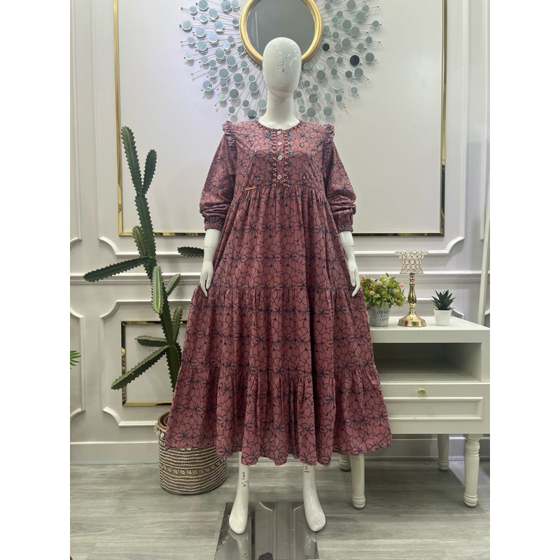 Midi Salvina Ys katun bolong bordir FREYA furing