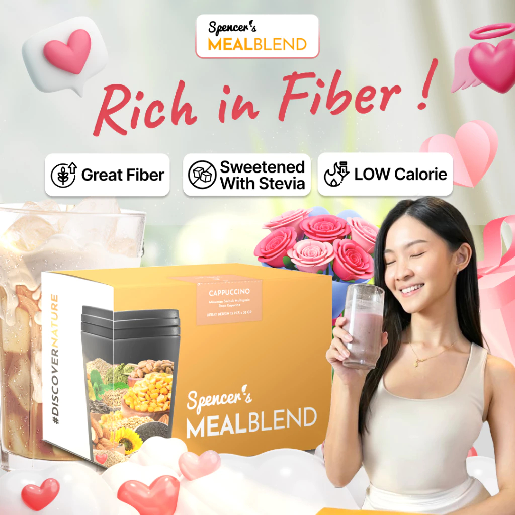 

Spencer's MealBlend - Minuman Kandungan Serat dan Fiber Alami Bantu Kecilin Lingkar Perut