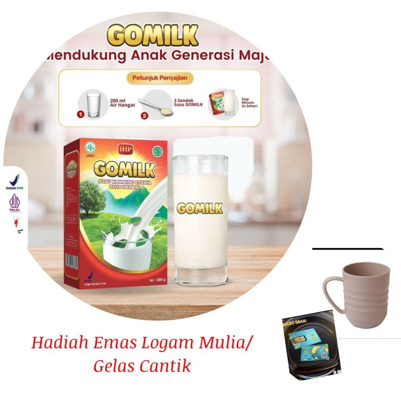 

(DAPAT HADIAH GRATIS) GOMILK SUSU KAMBING ETAWA 200GRAM