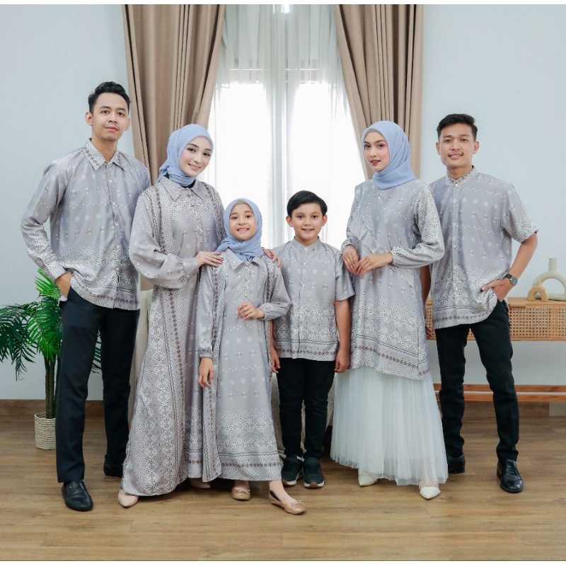 Baju gamis dress setelan oneset couple family set ied idul fitri adha lebaran haji 2026 sarimbit ser