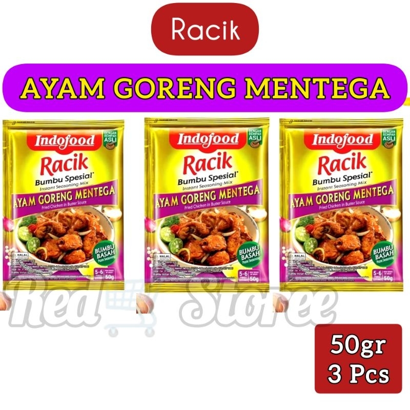 

Racik Bumbu Spesial Ayam Goreng Mentega 50gr x 3 Pcs