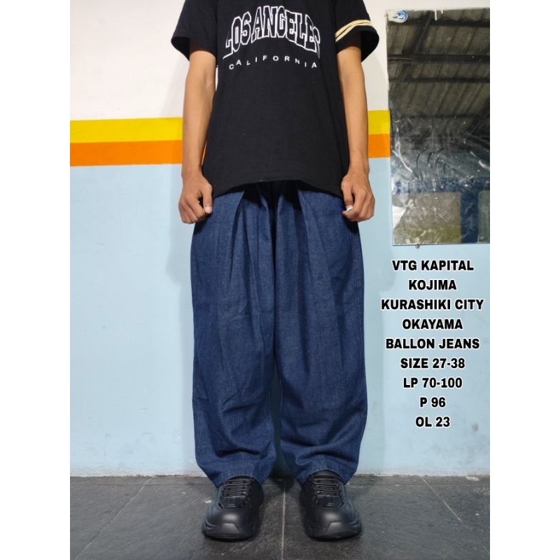 Vintage Y2K Kapital Kojima Kurashiki City Okayama Ballon Jeans Celana Panjang Pria, Celana second, c