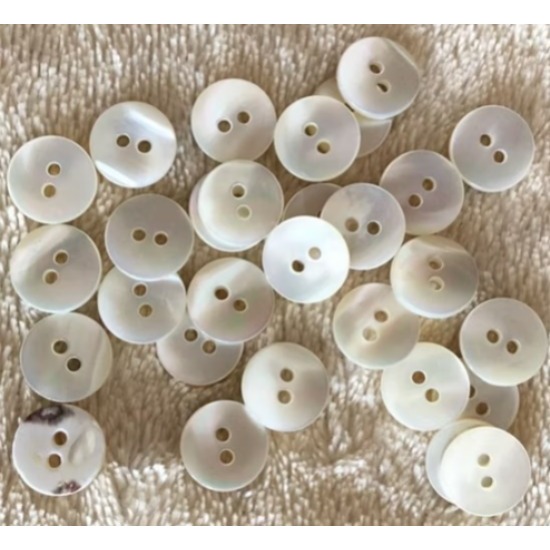 KANCING KERANG PUTIH 1,3CM/KANCING BAJU/LUBANG 2
